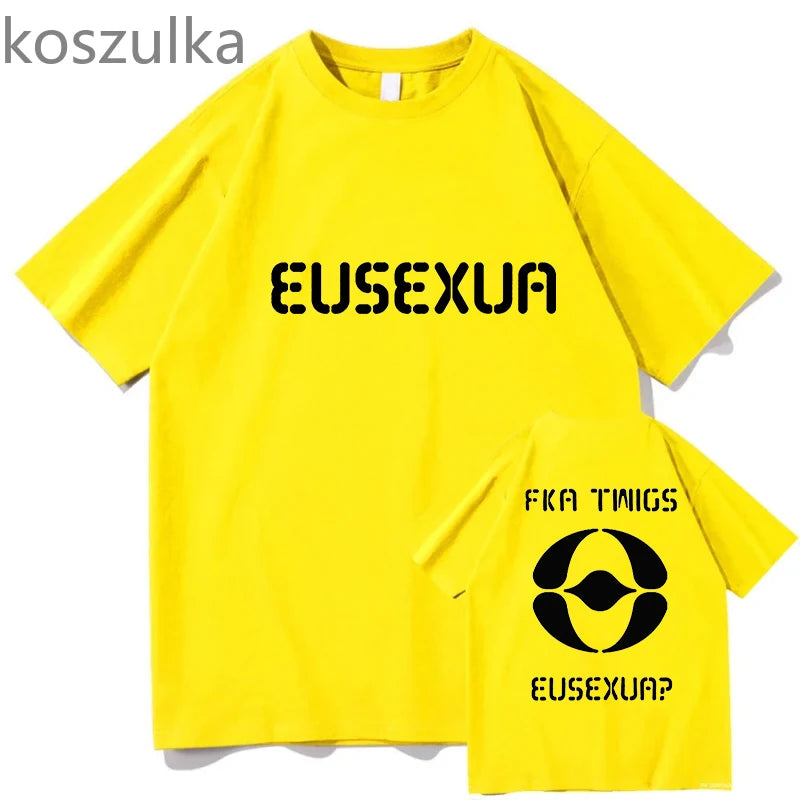 FKA twigs EUSEXUA Double Side T-Shirts Man Woman Fans Summer Gift Vintage Clothes Aesthetic Streetwear Harajuku Pullover Tops