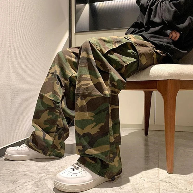 Y2K High Waist Camouflage Cargo Pants Women Fashion Bf Hip Hop Streetwear Loose Wide Leg Trousers Vintage Casual Jogging Pants