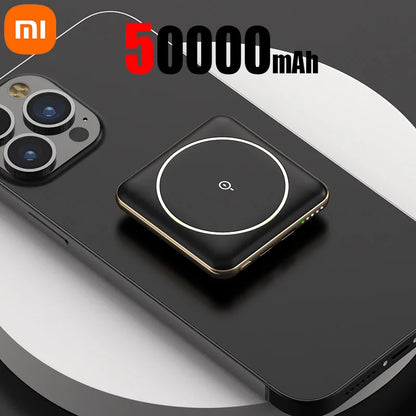 Xiaomi 50000mAh Power Bank Mini Magnetic Wireless Powerbank Fast Charging Thin External Battery For iPhone Huawei Samsung