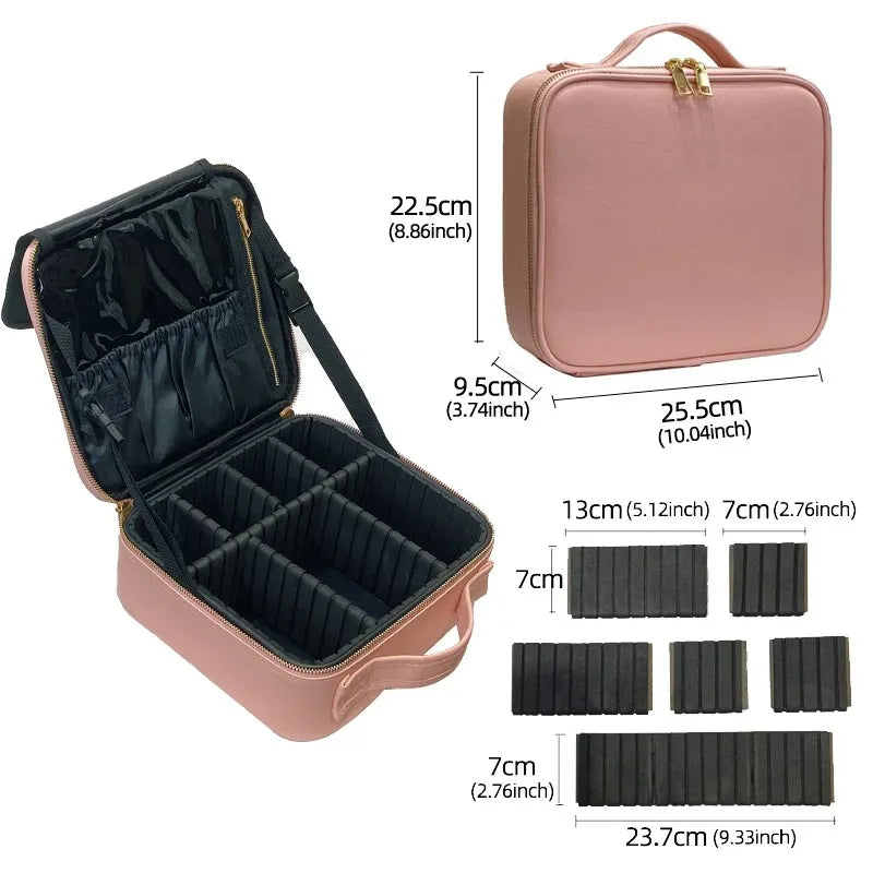 New Makeup Bag For Women Large Capacity Diamond Pattern Cosmetic Bags Beauty Salon Tattoos Nail Art Tool Bin Case