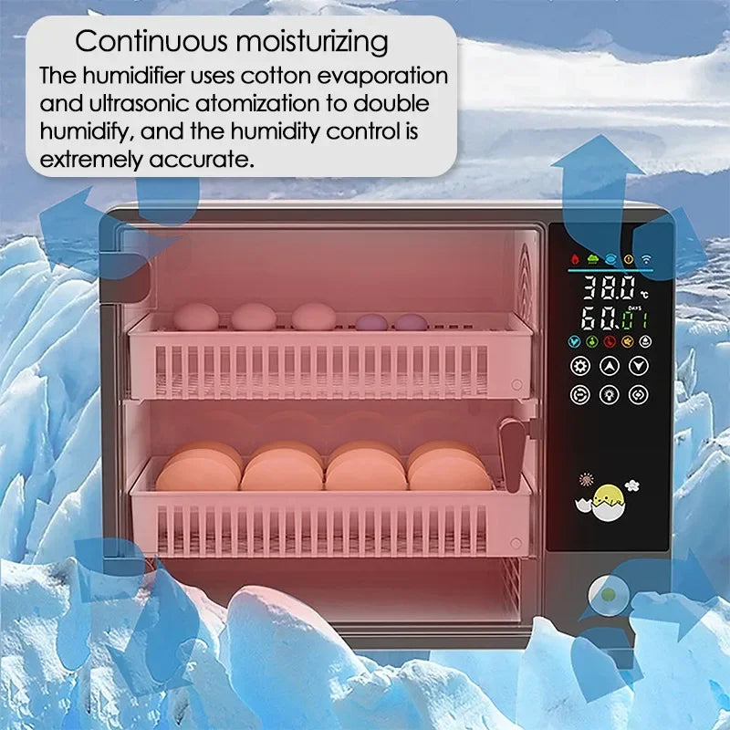 24 Egg Incubator Full Automatic Touch Temperature Control Farm Hatchery Machine Chicken Duck Quail Bird Brooder Eggs Incubator