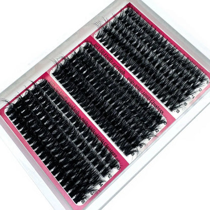 15Rows DIY 5D Fluffy Lash Clusters 60D/80D/100D Thick Eyelash Clusters Wispy Individual Lashes 10-20mm Cluster Eyelash Extension