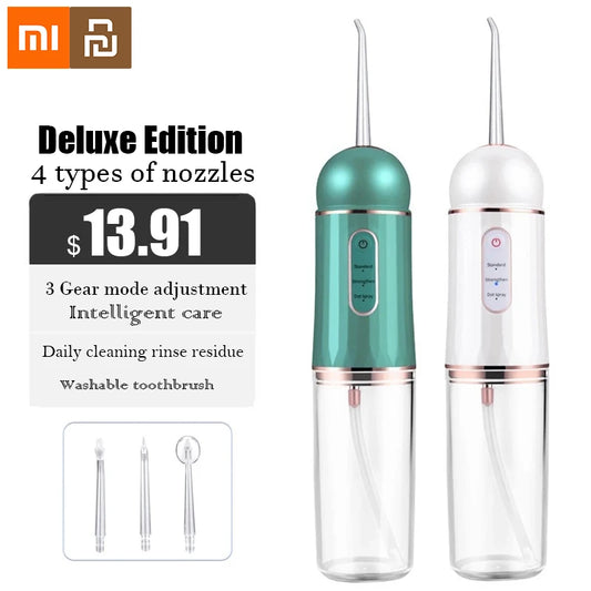 Xiaomi Youpin New Water Flosser Teeth Cleaner with 4 Nozzles Portable Dental Water Jet 3 Mode Irrigator Dental Teeth Cleaner