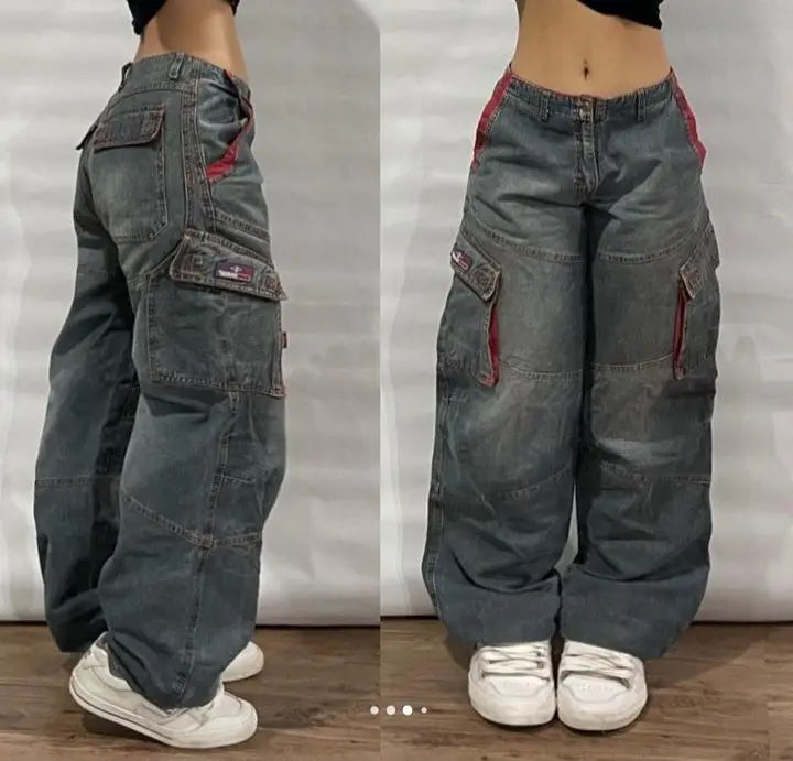 SIRI American Retro Washed High Street Wide-leg Casual Jeans Women 2024 Spring and Autumn New Mid-waist Drape Jeans and Trousers