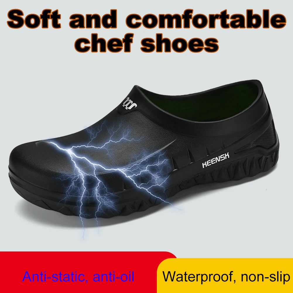 EVA Chef Shoes Lightweight Work Shoes Non-slip Outdoor Safety Shoes Oil-proof Comfortable Walking Shoes for Hotel Restaurant