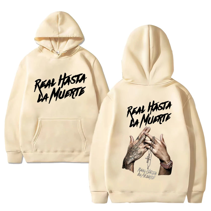 Hot sale Anuel Aa Real Hasta La Muerte Album print Hoodie Men Women vintage Casual Sweatshirt Unisex Fleece Long sleeve pullover