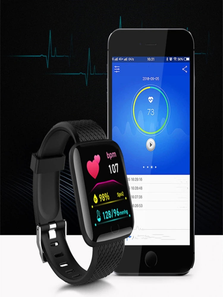 Smart Watch 116Plus D13 Y68 Sport Wristband Running Fitness Monitor Track Heart Rate Message Remind Men Smartwatch Woman Clock