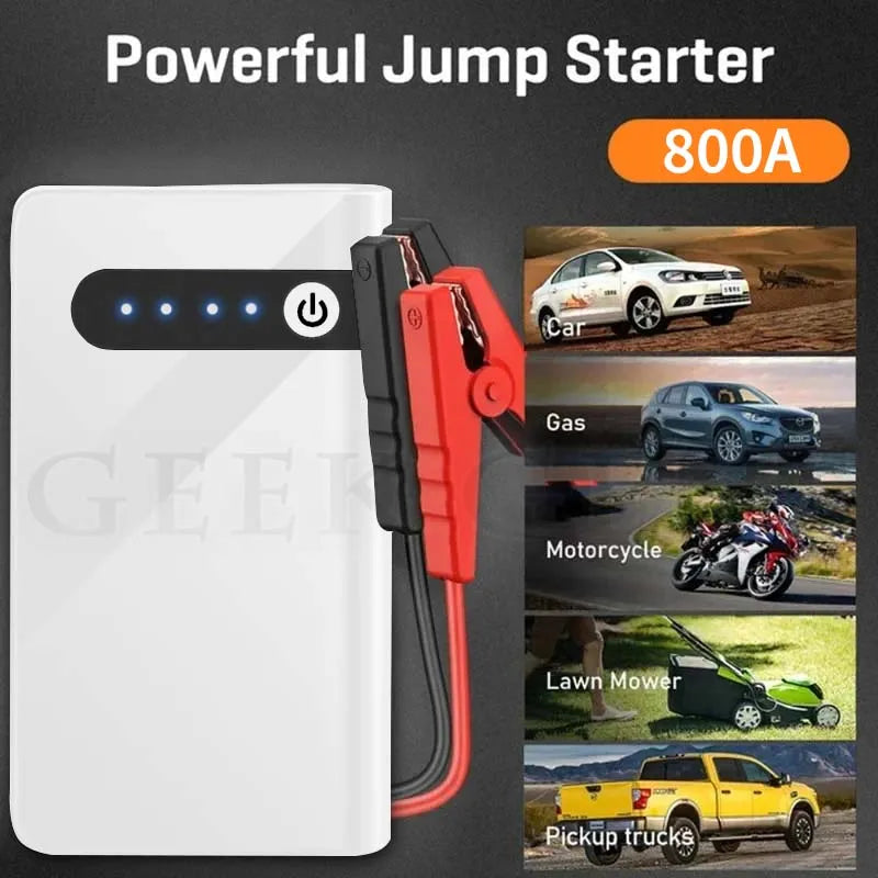 GKFLY 12V 800A 12000mAh Car Jump Starter Emergency Battery Booster Multifunction Portable Power Bank Laptop Charger Auto Starter