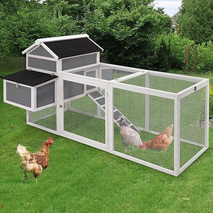 157 Inch Large Chicken Coop, Expandable Wooden Chicken Coop Poultry Cage, with 4 Chicken Coops and Cages