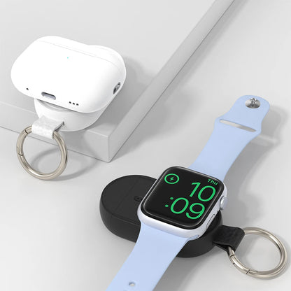 1200mAh Power Bank for IWatch with 3 LED Indicators Travel Cordless Car Charger Keychain for Apple Watch Series 1-9/SE1-2/Ultra