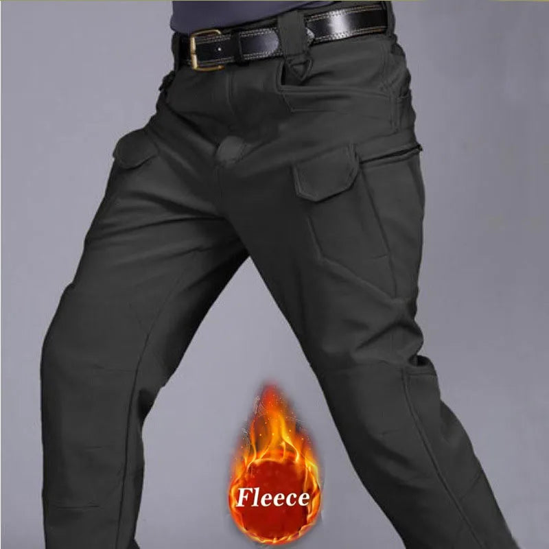 Softshell Warm Pants Men's Waterproof Sharkskin Fleece Working Trousers Outdoor Windproof Thickened Wear-resistant Cargo Pants