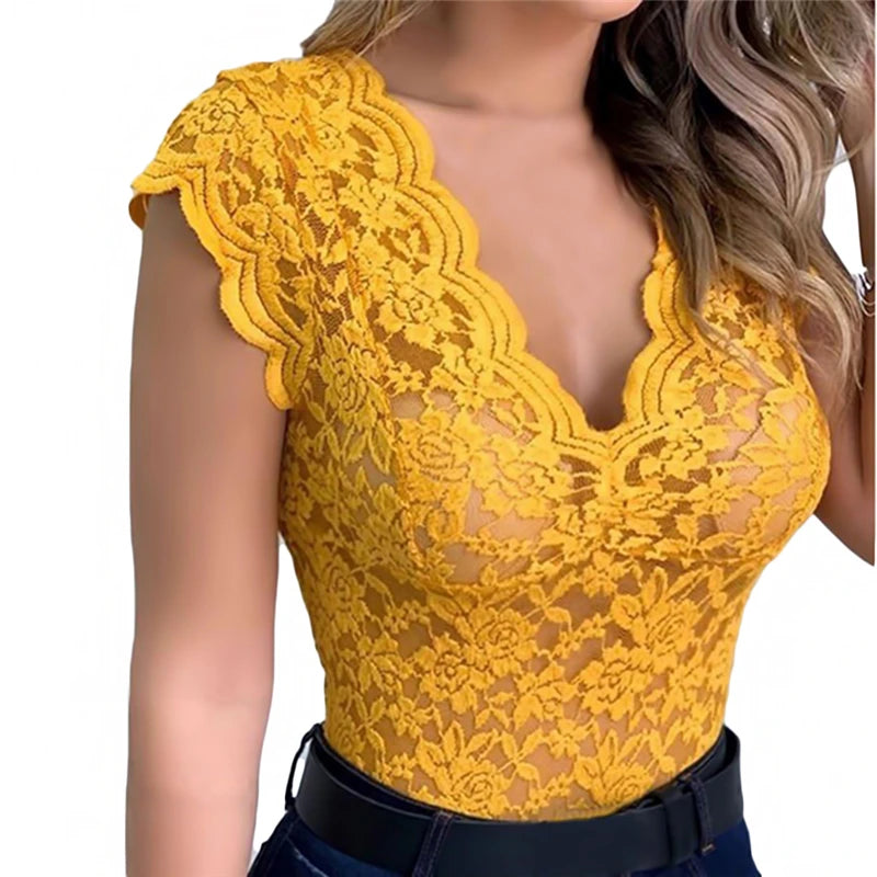 Women Tops Summer Sexy Lace Crochet Cardigan Casual Solid Color Trend Lace Hollow Out Top For Ladies