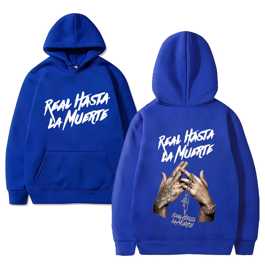 Hot sale Anuel Aa Real Hasta La Muerte Album print Hoodie Men Women vintage Casual Sweatshirt Unisex Fleece Long sleeve pullover