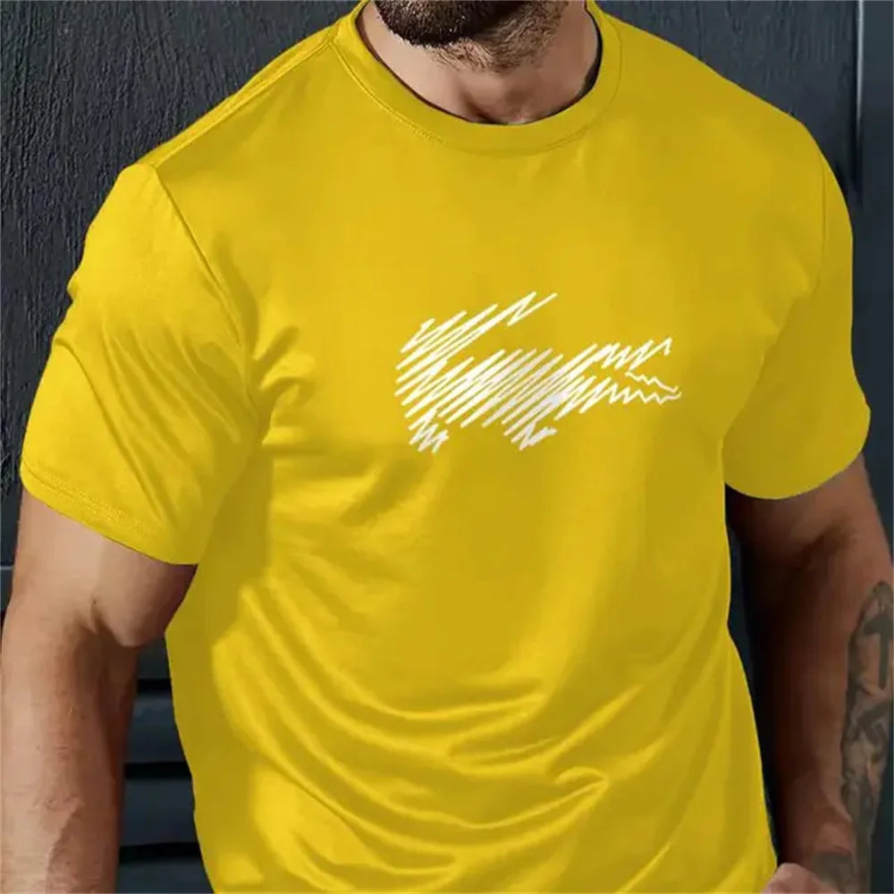 Summer Men's T-Shirt Fashion Street Short Sleeved T Shirt For Men Casual Summer Top Breakable Loose Men Clothing