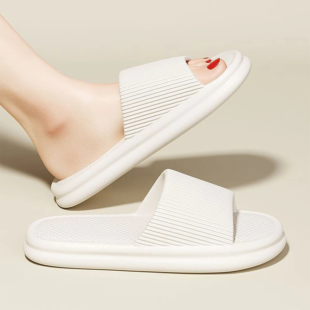 ZHIDA Thick Platform Cloud Slippers EVA Soft Sole Pillow Slides Summer Beach Flip Flops Women Non Slip Bathroom Home Slippers
