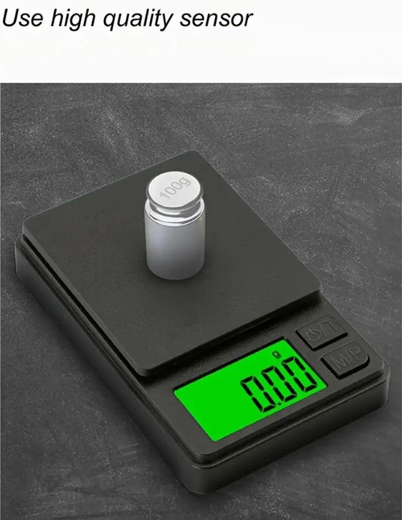 Precision Pocket Scale 1000g X 0.1g - Digital Gram, Food, Jewelry, Ounces/Grains Scale with Backlit LCD - Mini Scale for Travel