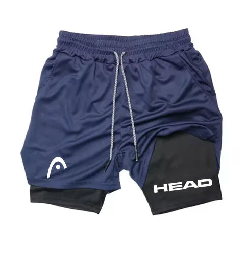 2 in 1 Compression Shorts for Head Men Gym Workout Running Shorts with Phone Pockets Athletic Quick Dry Activewear