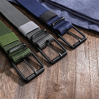 110/120/130cm Men's Belt Canvas Pin Buckle Leather Belt Women's Trendy Belt With Jeans Belt For Men Women Outdoor Sports Belt