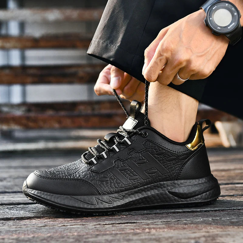 Chef shoes four season new non-slip oil-proof waterproof kitchen work shoes men's fashion casual outdoor breathable sports shoes