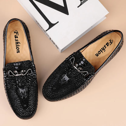 Trendy Brand Men's Genuine Leather Shoes Luxurious Banquet Dress Shoes Men's Low Top Loafers Casual Walking Shoes Big Size：36-47
