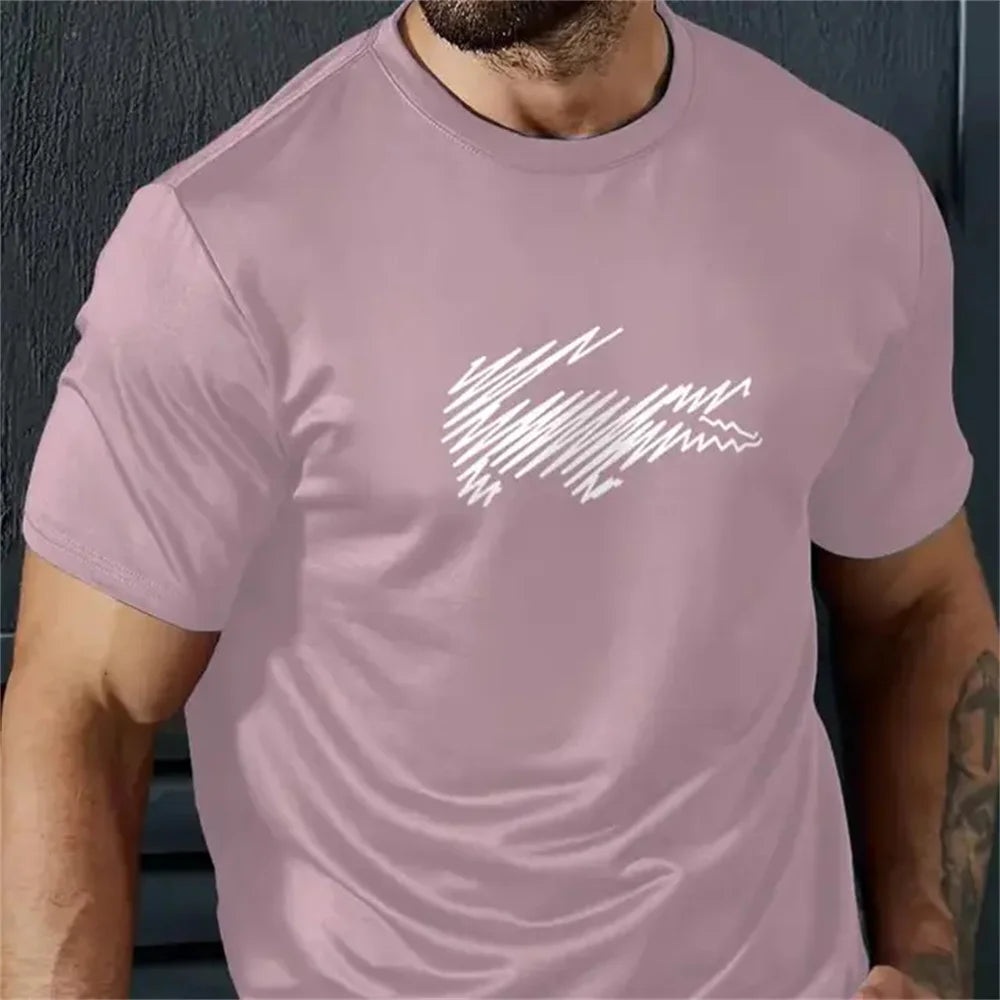 Summer Men's T-Shirt Fashion Street Short Sleeved T Shirt For Men Casual Summer Top Breakable Loose Men Clothing