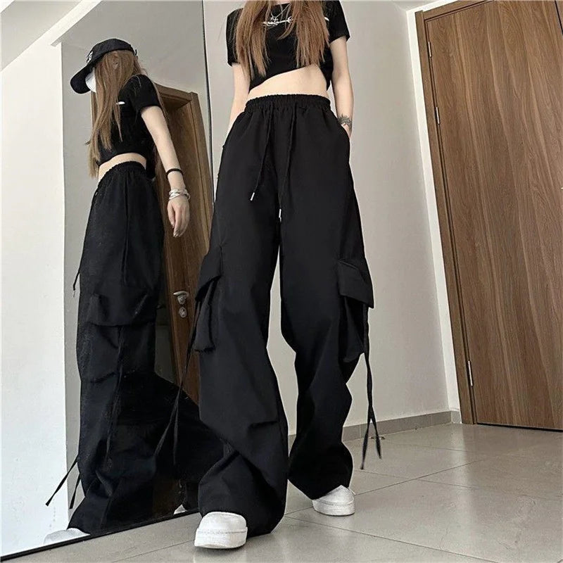 Cargo Pants High Waist Women Streetwear Hip Hop Y2K Trousers Loose Casual American Style 90S Pockets Fashion Female Pants