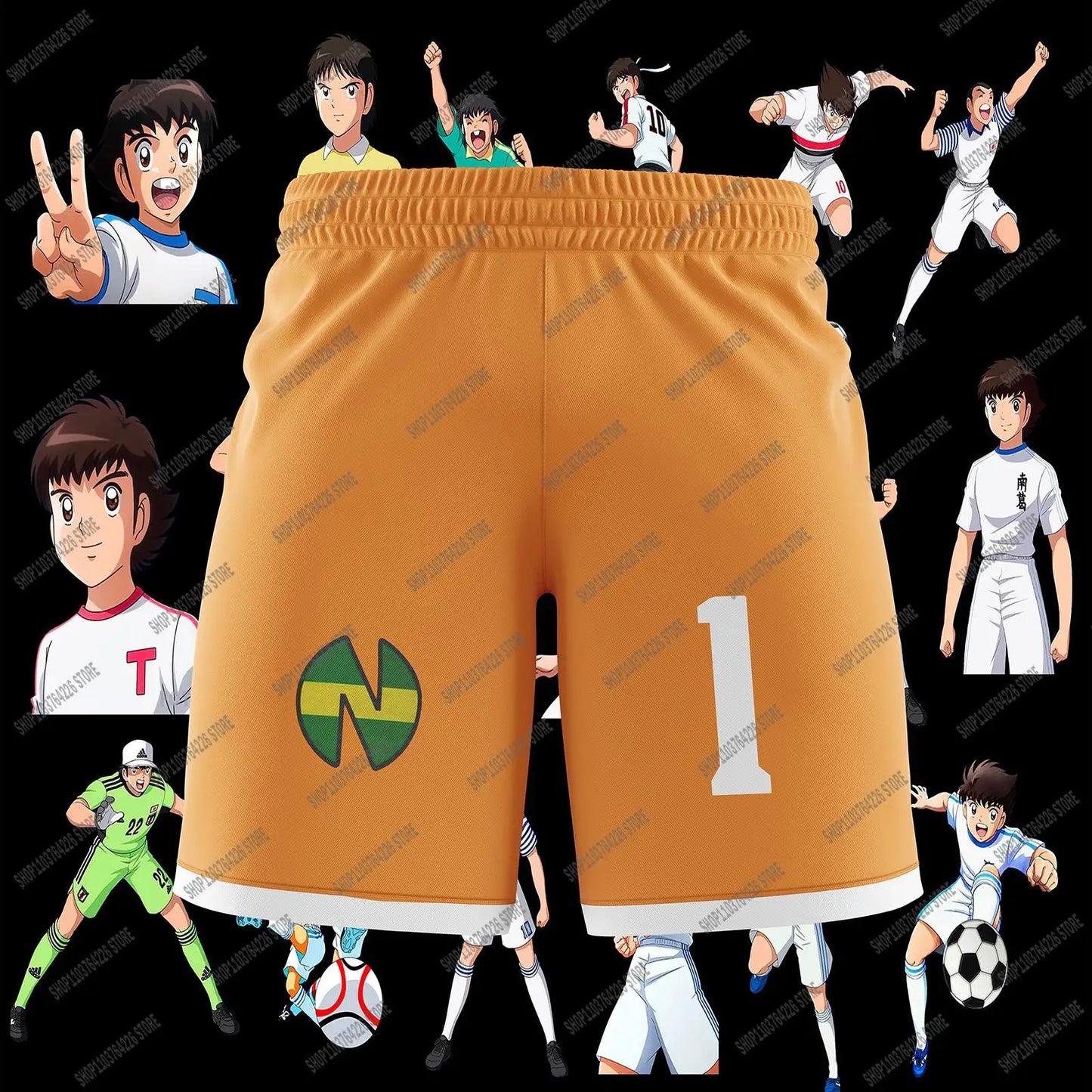 Captain Tsubasa School Nansheng Olive and Benji Football Team Uniform Beach Pants Customized High Quality Clothing Customizable