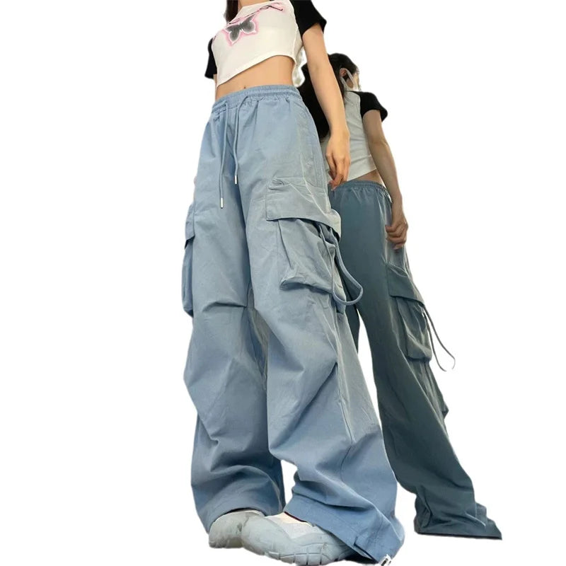 Cargo Pants High Waist Women Streetwear Hip Hop Y2K Trousers Loose Casual American Style 90S Pockets Fashion Female Pants