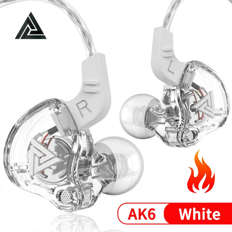 Original QKZ AK6 ARES/DMX/AKX Earphones HIFI Heavy Bass In Ear Monitor Wired Headphones With Mic Noise Cancell Sport Game Music