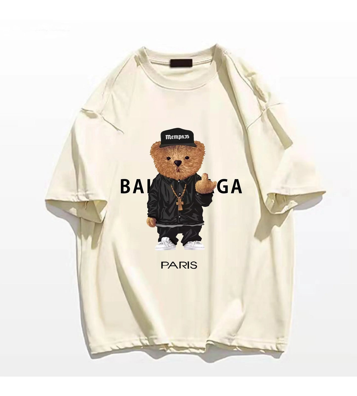 100%Cotton Women's T-Shirt for Women Bear Letter Printing Short Sleeve Summer Top Quality Luxury Brand Tees Female Streetwear