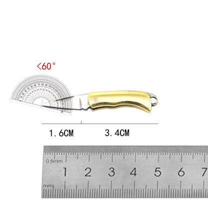 1pc Brass Folding Knife Pocket Keychain Vintage Copper Knife Pendant Outdoor Tools Gift Unpacking Mini Pocket Knives Accessories