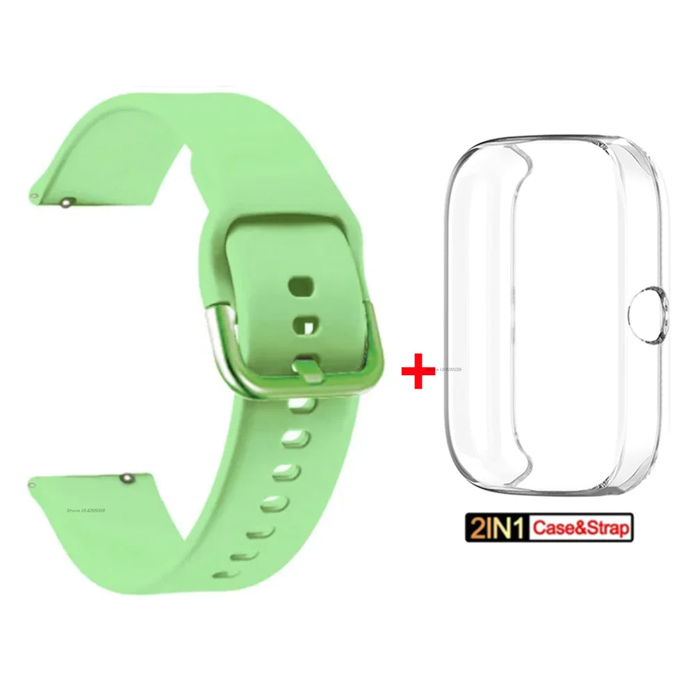 Silicone Strap + TPU Case for Amazfit Bip 3 Pro Smart watch Strap Bracelet for Huami Amazfit Bip 3 Wristband Accessories Band