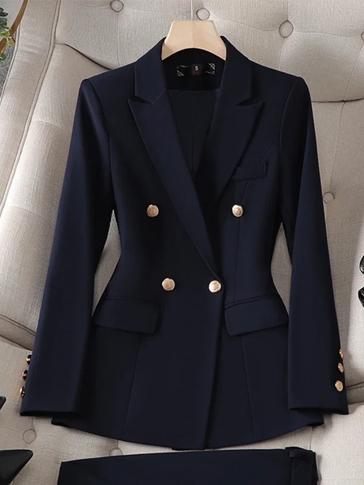 Gray Navy Black Formal Blazer Women Ladies Female Long Sleeve Single Breasted Solid Work Wear Jacket