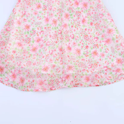 ZBZA women's floral print dress Peter Pan collar short sleeves tie A-line mini skirt spring summer new casual chic short skirt