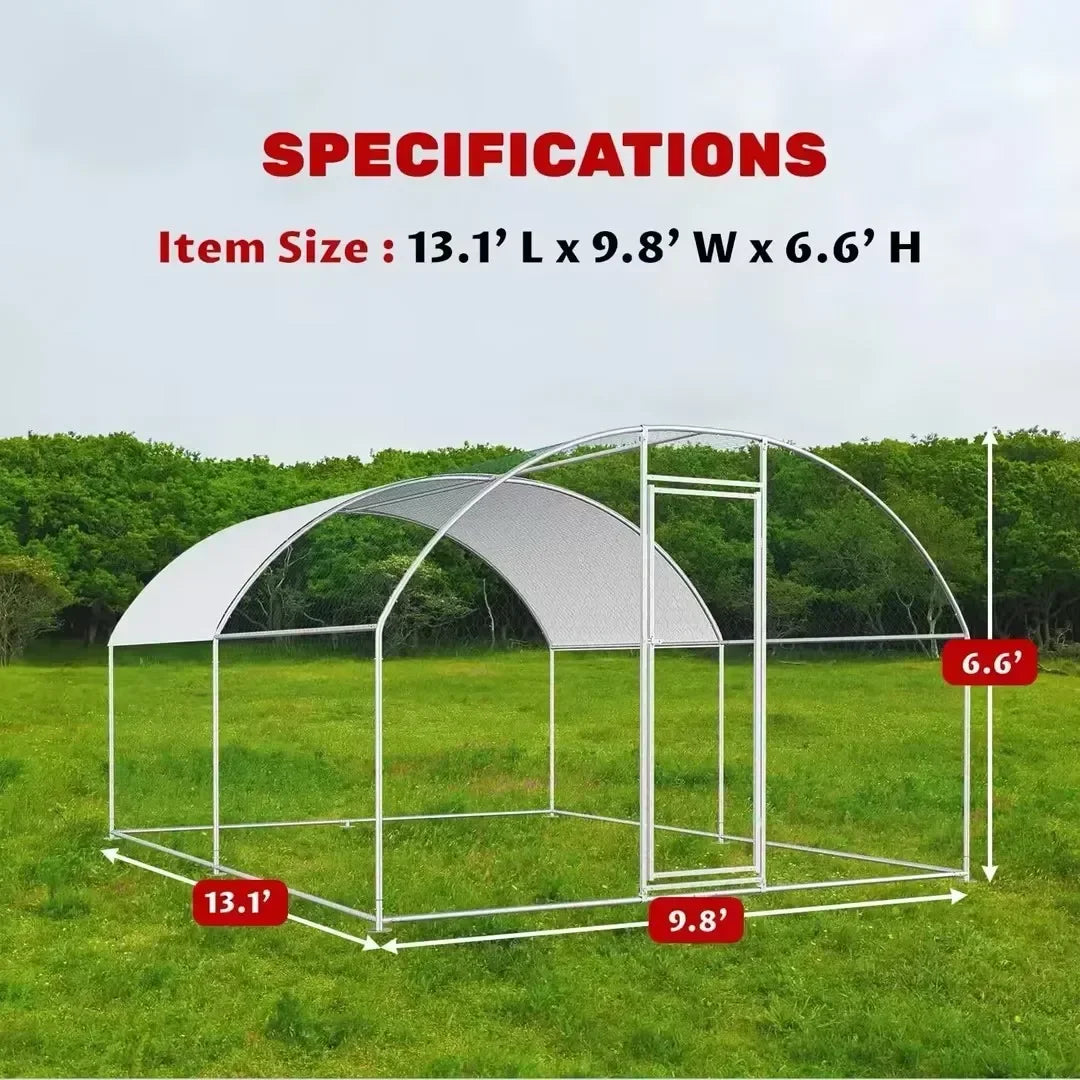 Egg Laying Large Stainless Steel Chicken Coop 8-10 Chickens Poultry Quail Rabbit Duck Cage