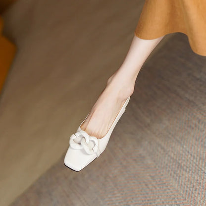 【JOCHEBED HU】new brand summer new style fashion women genuine personality leather buckle square toe thick heel shoes 34-43