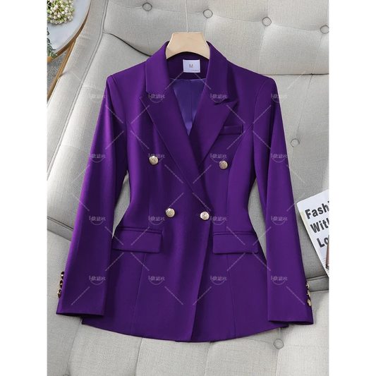 Gray Navy Black Formal Blazer Women Ladies Female Long Sleeve Single Breasted Solid Work Wear Jacket