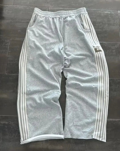 Y2K Retro Straight Pants Tracksuit Streetwear Pants Personalized Pant Leg Zipper Embroidery  Hip Hop Casual Joggers Men Pants