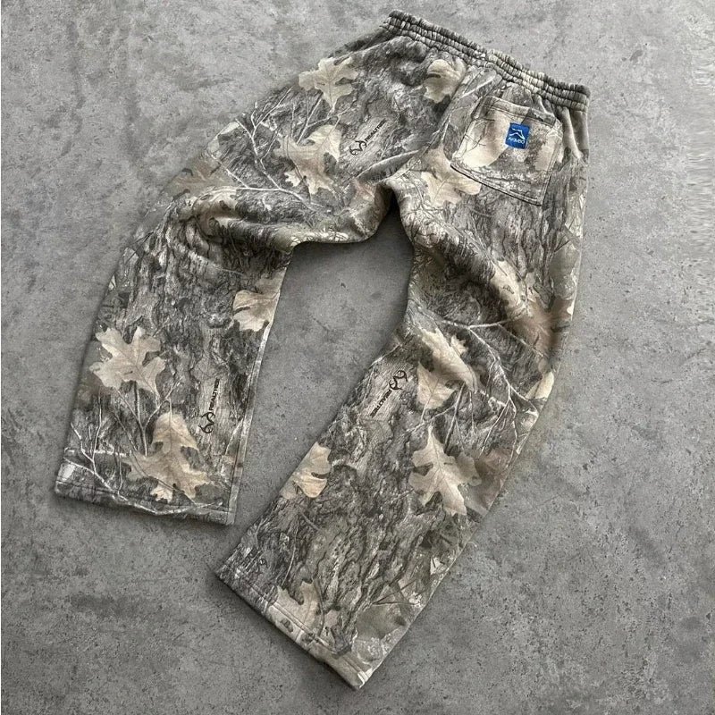 Y2K Pants Women Clothing Camouflage Pattern Printed High Street Hip Hop Baggy Sweat Pants Unisex Casual Camo Trousers Streetwear