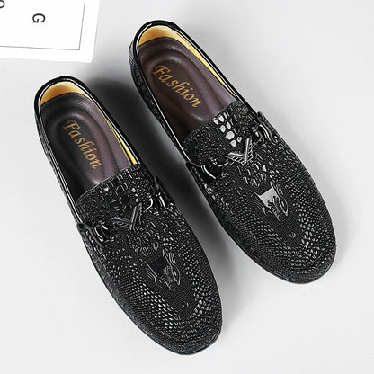 Trendy Brand Men's Genuine Leather Shoes Luxurious Banquet Dress Shoes Men's Low Top Loafers Casual Walking Shoes Big Size：36-47