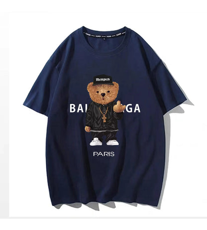 100%Cotton Women's T-Shirt for Women Bear Letter Printing Short Sleeve Summer Top Quality Luxury Brand Tees Female Streetwear