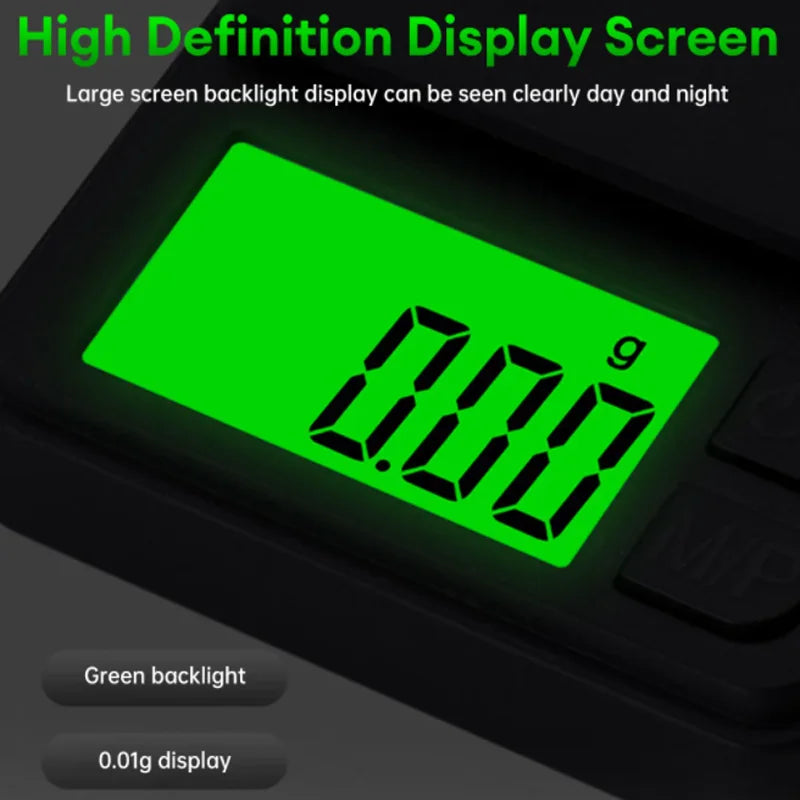 Precision Pocket Scale 1000g X 0.1g - Digital Gram, Food, Jewelry, Ounces/Grains Scale with Backlit LCD - Mini Scale for Travel