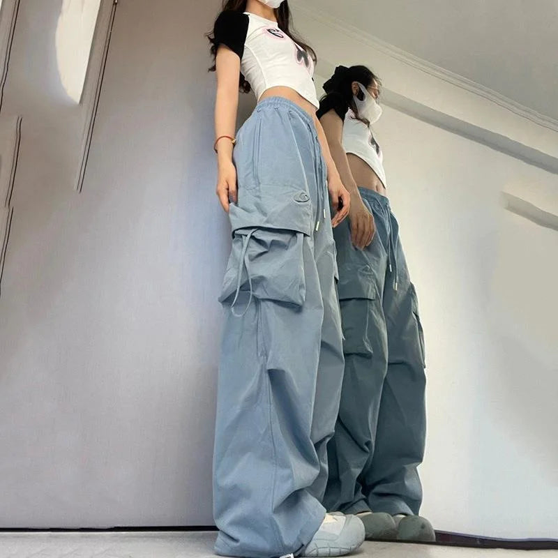 Cargo Pants High Waist Women Streetwear Hip Hop Y2K Trousers Loose Casual American Style 90S Pockets Fashion Female Pants