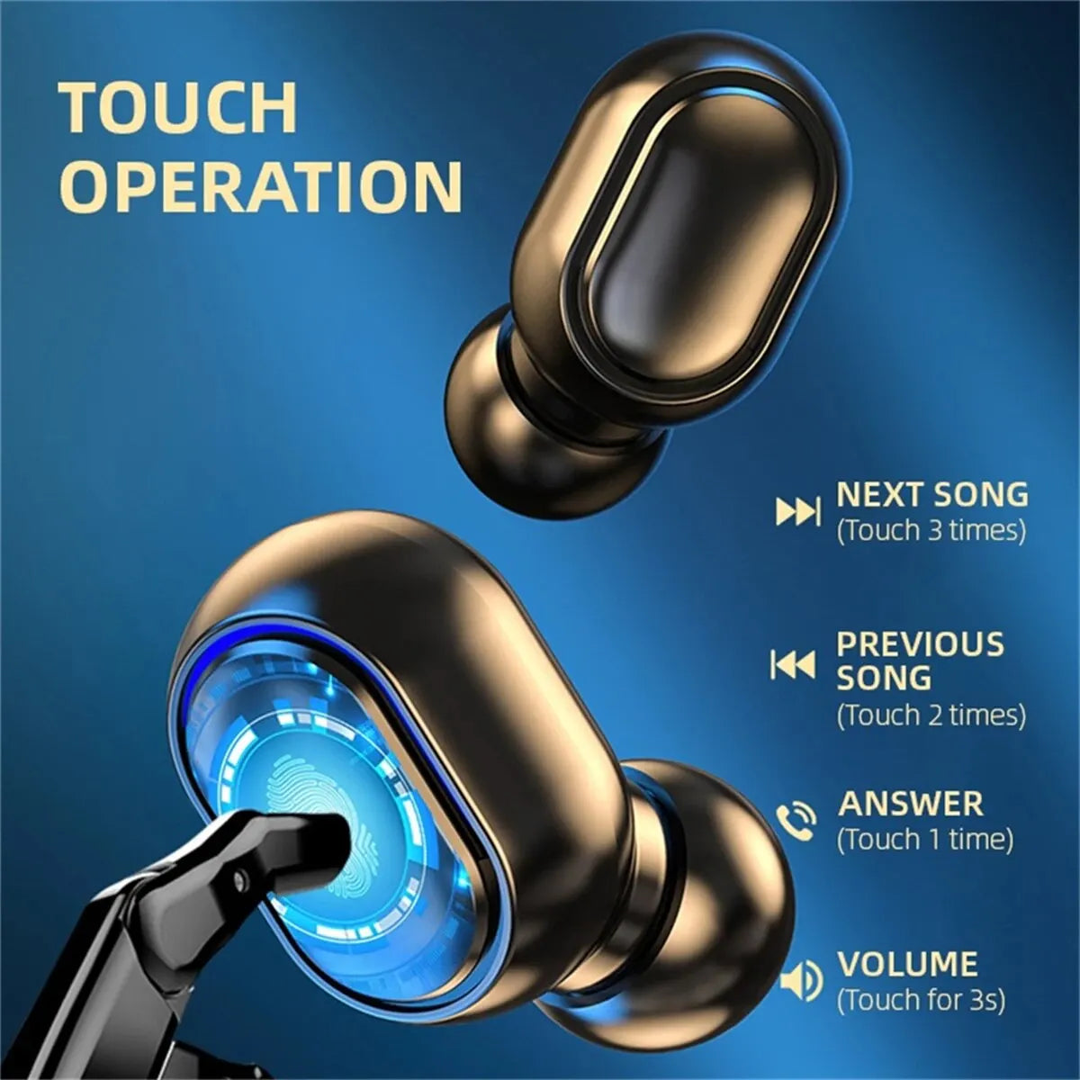 E7S TWS Wireless Headphones Bluetooth Earphone Control Sport Headset Waterproof Microphone Music Earphone Work On All Smartphone