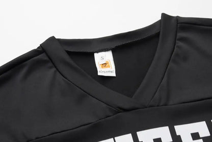 2024 New Fashion V-Neck Queen Letters Print Dress Short Sleeve Basketball Sporty Style Sexy Loose Female Clothing Streetwear