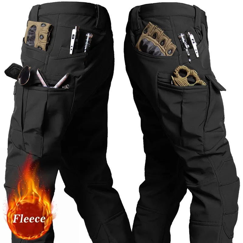 Softshell Warm Pants Men's Waterproof Sharkskin Fleece Working Trousers Outdoor Windproof Thickened Wear-resistant Cargo Pants