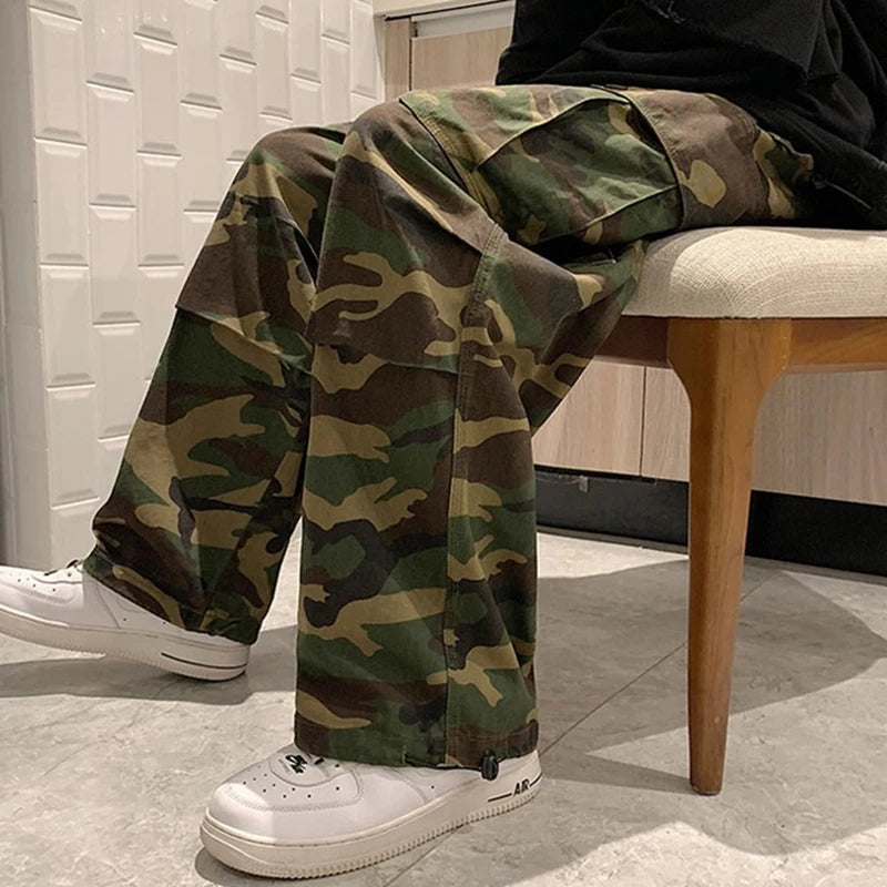 Y2K High Waist Camouflage Cargo Pants Women Fashion Bf Hip Hop Streetwear Loose Wide Leg Trousers Vintage Casual Jogging Pants