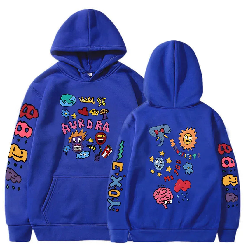 Cartoon Graphic Hoodies Humbe Funny Printing Sweatshirts Sudaderas Hombre Long Sleeve Winter Hooded Pullovers Fleece Soft Hoodie