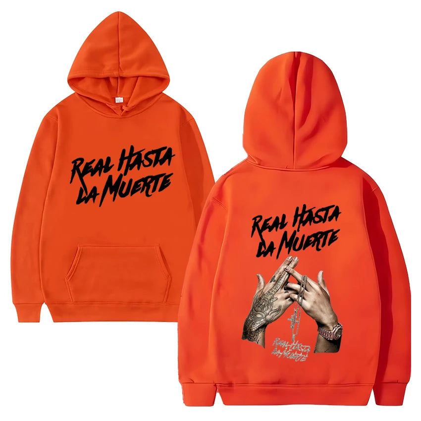 Hot sale Anuel Aa Real Hasta La Muerte Album print Hoodie Men Women vintage Casual Sweatshirt Unisex Fleece Long sleeve pullover