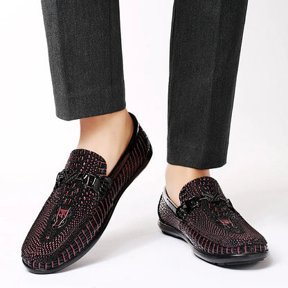 Trendy Brand Men's Genuine Leather Shoes Luxurious Banquet Dress Shoes Men's Low Top Loafers Casual Walking Shoes Big Size：36-47